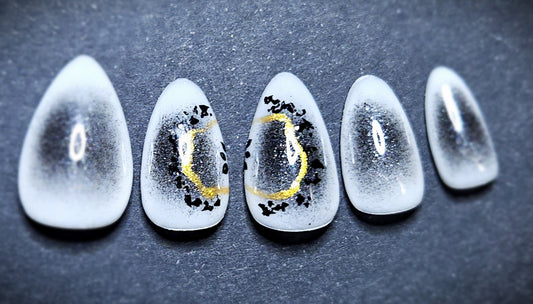 Press-on Nails  "BLACK MIRROR"