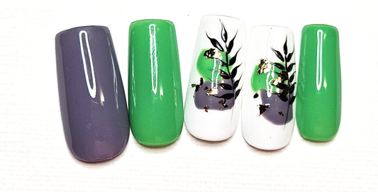 Press-On Nails  "BLACK GLASS"